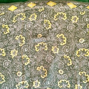 NATALIE MARTIN Green Silk Floral Print Sarong Scarf
